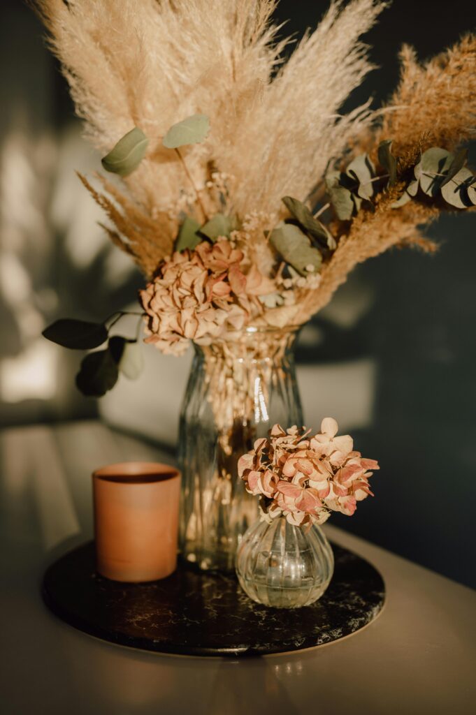 Arranjo de flores secas